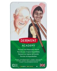 Akvareliniai pieštukai Derwent Academy, 12 vnt kaina ir informacija | Piešimo, tapybos, lipdymo reikmenys | pigu.lt