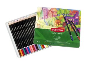 Spalvotų pieštukų rinkinys Derwent Academy, 24 spalvos kaina ir informacija | Piešimo, tapybos, lipdymo reikmenys | pigu.lt