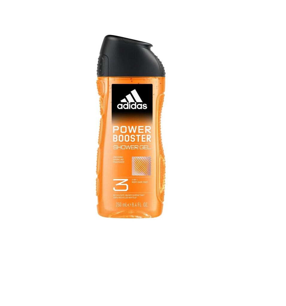 Dušo želė vyrams Adidas Power Booster Shower Gel 3in1, 250 ml цена и информация | Dušo želė, aliejai | pigu.lt