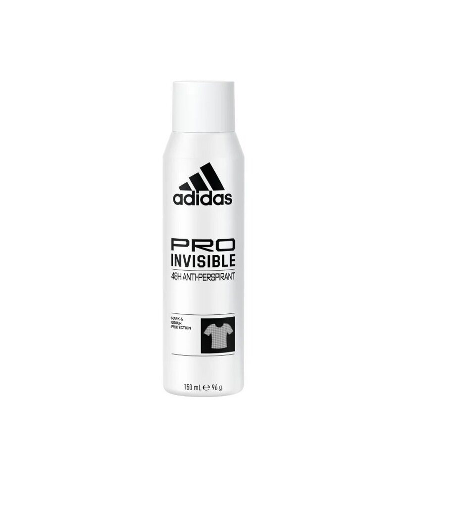 Purškiamas dezodorantas Adidas Pro Invisible 48h moterims, 150 ml kaina |  pigu.lt