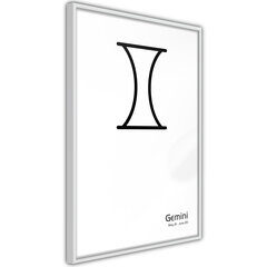 Plakatas Zodiac: Gemin, Baltas rėmelis, 30x45 цена и информация | Репродукции, картины | pigu.lt