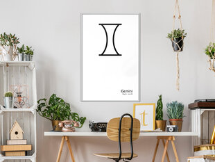 Plakatas Zodiac: Gemin, Baltas rėmelis, 20x30 цена и информация | Репродукции, картины | pigu.lt