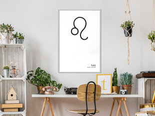 Plakatas Zodiac: Leo, Baltas rėmelis, 30x45 цена и информация | Репродукции, картины | pigu.lt