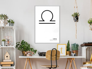 Plakatas Zodiac: Libra, Baltas rėmelis, 30x45 цена и информация | Репродукции, картины | pigu.lt