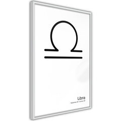 Plakatas Zodiac: Libra, Baltas rėmelis, 20x30 цена и информация | Репродукции, картины | pigu.lt