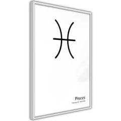 Plakatas Zodiac: Pisces, Baltas rėmelis, 30x45 цена и информация | Репродукции, картины | pigu.lt