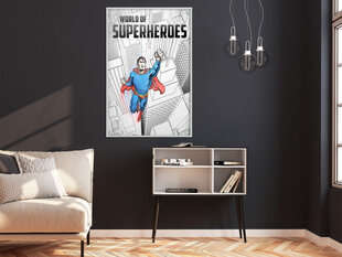 Plakatas Superhero, Baltas rėmelis, 30x45 kaina ir informacija | Reprodukcijos, paveikslai | pigu.lt