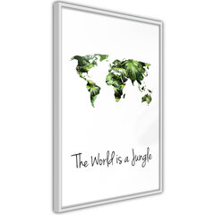 Plakatas We Live in a Jungle, Baltas rėmelis, 20x30 цена и информация | Репродукции, картины | pigu.lt