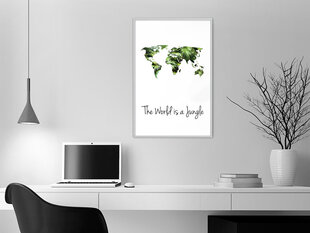 Plakatas We Live in a Jungle, Baltas rėmelis, 20x30 цена и информация | Репродукции, картины | pigu.lt