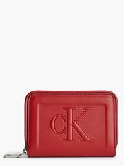 Женский кошелек CALVIN KLEIN Sculpted Med Zip Around Pipping Dark Candy Apple 545008773 цена и информация | Женские кошельки, держатели для карточек | pigu.lt