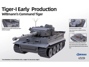 Suyata - Tiger I Early Production w/Full Interior `Wittmann`s Command Tiger`, 1/48, NO004 цена и информация | Конструкторы и кубики | pigu.lt