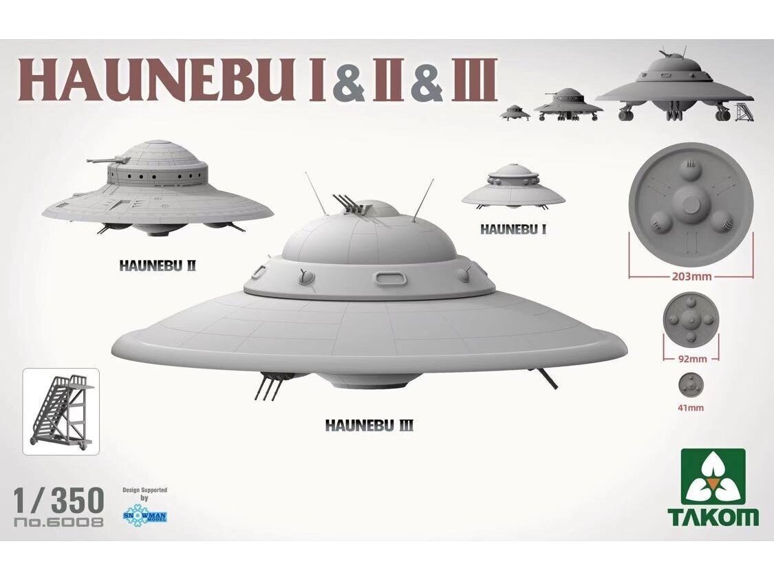 Surenkamas modelis Takom Haunebu I, II, III, 1/350, 6008 kaina ir informacija | Konstruktoriai ir kaladėlės | pigu.lt