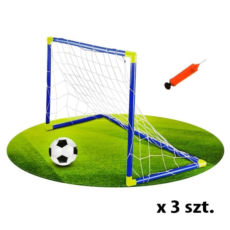 Futbolo vartai su kamuoliu ir pompa Woopie, 3 vnt. kaina ir informacija | Futbolo vartai ir tinklai | pigu.lt