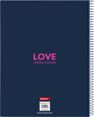Užrašų knygelė Benetton Love, mėlyna, A4 kaina ir informacija | Sąsiuviniai ir popieriaus prekės | pigu.lt