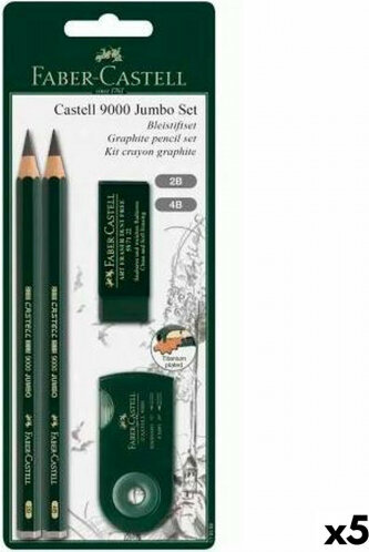 Pieštukų rinkinys Faber-Castell, juodas, 5 vnt kaina ir informacija | Rašymo priemonės | pigu.lt