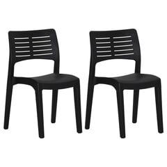 vidaXL Sodo kėdės, 2vnt., antracito spalvos, polipropilenas kaina ir informacija | Lauko kėdės, foteliai, pufai | pigu.lt