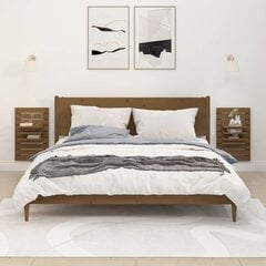Sieninės lentynos prie lovos, 2vnt., medaus rudos kaina ir informacija | Lentynos | pigu.lt