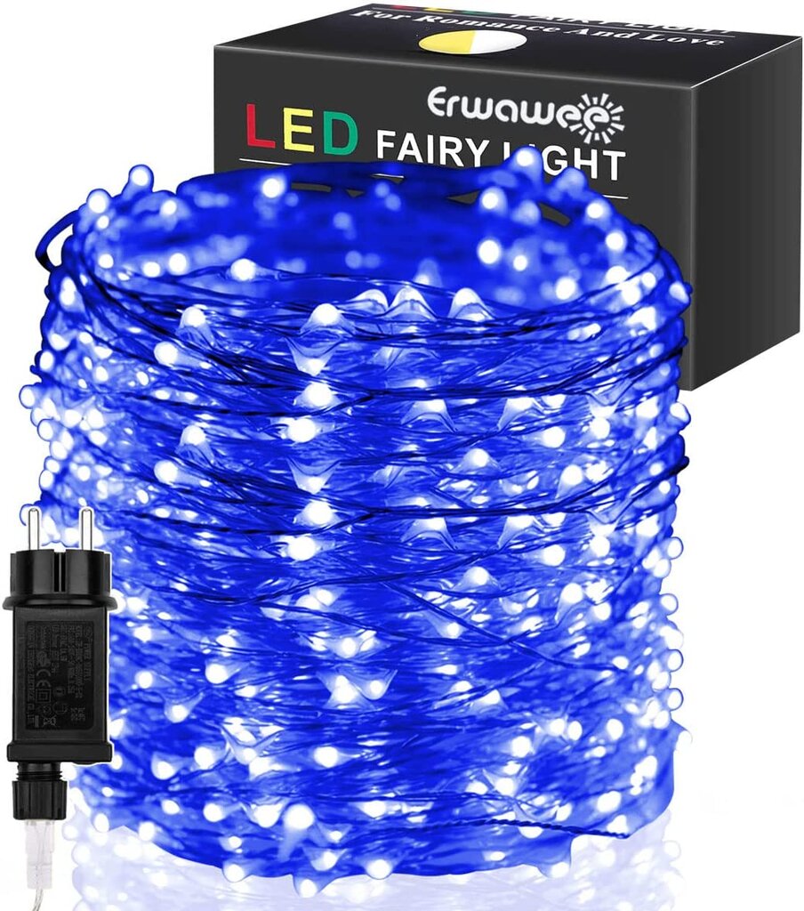 Erwawee kalėdinės lemputės, 1000 LED, 100 m, mėlynos spalvos kaina | pigu.lt