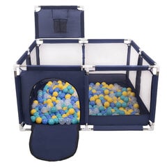 Квадратный манеж Selonis Square Play Pen Filed с 400 мячами, синий: черный/белый/красный/голубой цена и информация | Игрушки для малышей | pigu.lt