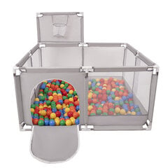 Квадратный манеж Selonis с 900 мячами, серый: желтый/зеленый/синий/красный/оранжевый цена и информация | Игрушки для малышей | pigu.lt