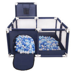Квадратный манеж Selonis Square Play Pen Filed с 100 мячами, синий: черный/белый/красный/голубой цена и информация | Игрушки для малышей | pigu.lt