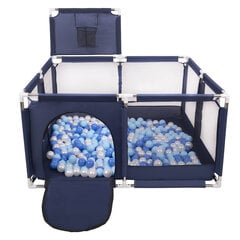 Квадратный манеж Selonis Square Play Pen Filed с 400 мячами, синий: черный/белый/красный/голубой цена и информация | Игрушки для малышей | pigu.lt