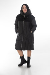 Lietpaltinio audinio paltas su trikotažiniu įsiuvu viršuje kaina ir informacija | Paltai moterims | pigu.lt