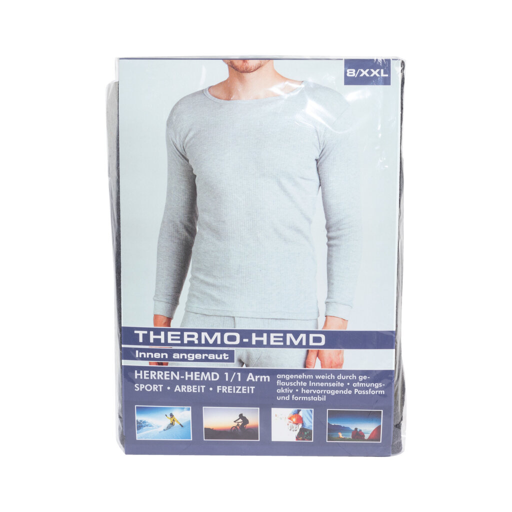 Termo marškin4liai vyrams Thermohemd 21456, tamsiai pilki kaina ir informacija | Vyriški termo apatiniai | pigu.lt