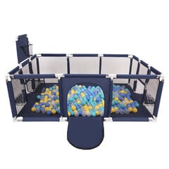 Детский манеж большого размера со 100 мячами для детей Selonis, темно-синий:бирюзовый/синий/желтый/прозрачный цена и информация | Манежи для детей | pigu.lt