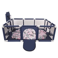 Детский манеж большого размера с 900 мячами для детей Selonis, темно-синий: жемчужный/серый/прозрачный/пудрово-розовый цена и информация | Манежи для детей | pigu.lt