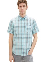Tom Tailor vyriški marškinėliai, šviesiai mėlynai languoti kaina ir informacija | Vyriški marškiniai | pigu.lt
