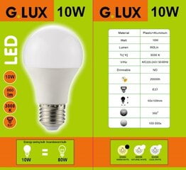 LED lemputės G.LUX GR-LED-A60-P-10W 3000K, 10 vnt pakuotė kaina ir informacija | Elektros lemputės | pigu.lt