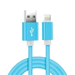 USB-кабель  для быстрой зарядки iPhone 13 12 11 Pro Max X XR XS 8 7 6s синий 1 m цена и информация | Кабели для телефонов | pigu.lt
