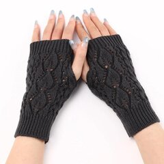 Перчатки-браслетки женские вязаные, коричневые цена и информация | Женские перчатки | pigu.lt