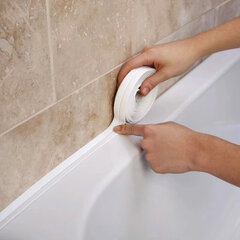 Силиконовая герметизирующая лента для ванной, черная, 3.1 м x 32 мм цена и информация | Аксессуары для ванн, душевых кабин | pigu.lt