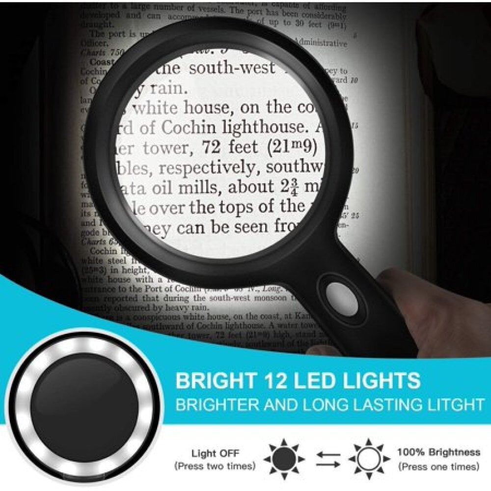 Padidinamasis stiklas Litsupply su LED apšvietimu цена и информация | Kanceliarinės prekės | pigu.lt