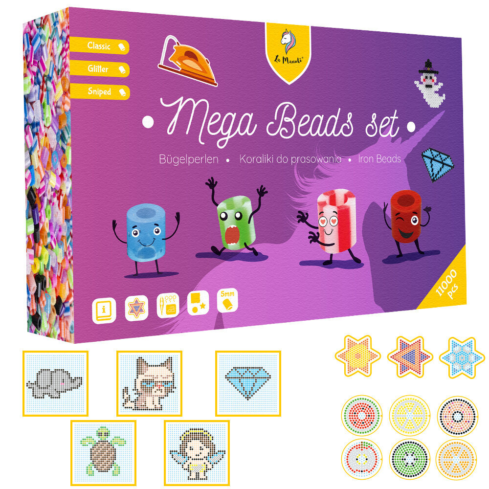 Kūrybinis lyginimo karoliukų rinkinys „Mega beads set" La Manuli, 11 000 vnt. kaina ir informacija | Lavinamieji žaislai | pigu.lt