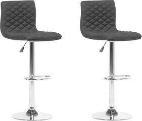 2-ių baro kėdžių komplektas Beliani Orlando, juodas/sidabrinis kaina ir informacija | Virtuvės ir valgomojo kėdės | pigu.lt