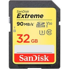 SanDisk Extreme SDHC 32GB цена и информация | Карты памяти для фотоаппаратов, камер | pigu.lt