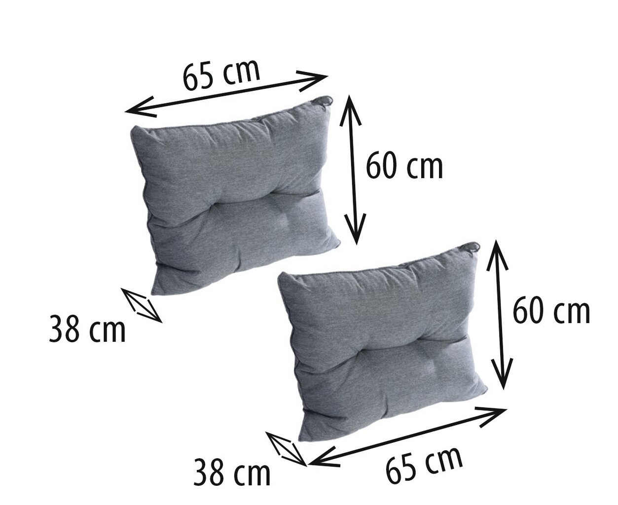 Kampinių pagalvėlių rinkinys Greemotion Melina, pilkas цена и информация | Pagalvės, užvalkalai, apsaugos | pigu.lt