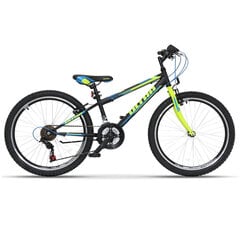 Vaikiškas dviratis Ultra Storm, 24”, juodas/žalias цена и информация | Велосипеды | pigu.lt