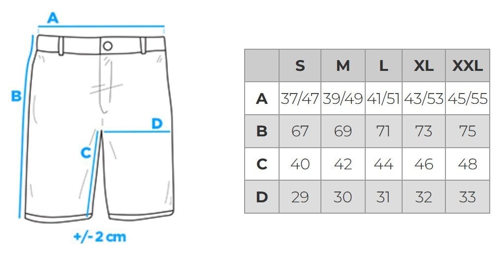 Šortai vyrams 3/4 Ombre Clothing P29, mėlyni kaina ir informacija | Vyriški šortai | pigu.lt