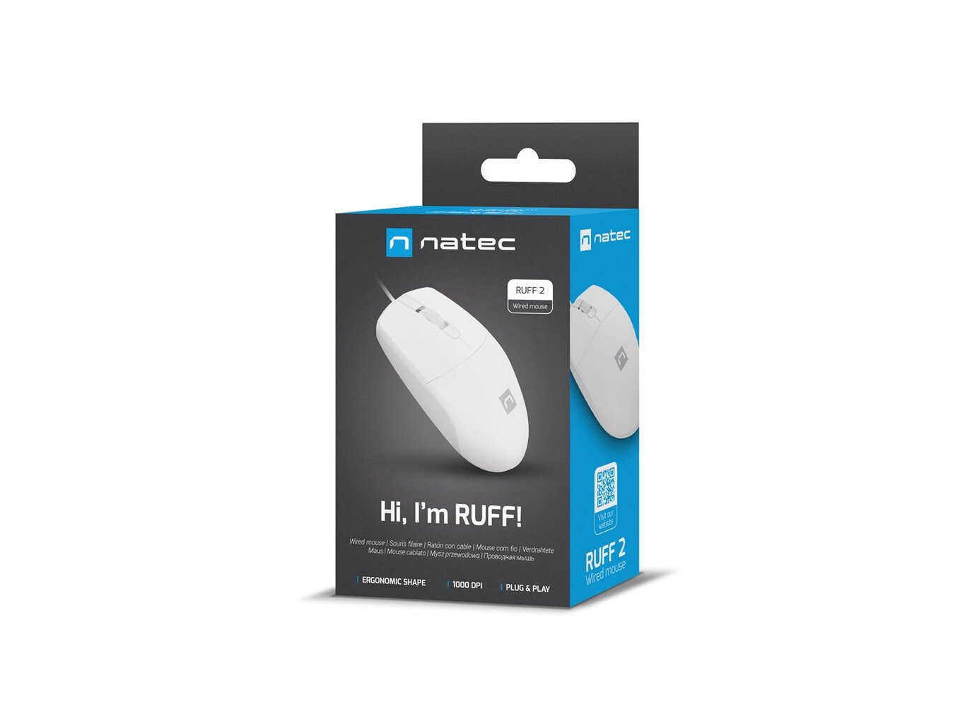 Natec RUFF 2 White kaina ir informacija | Pelės | pigu.lt