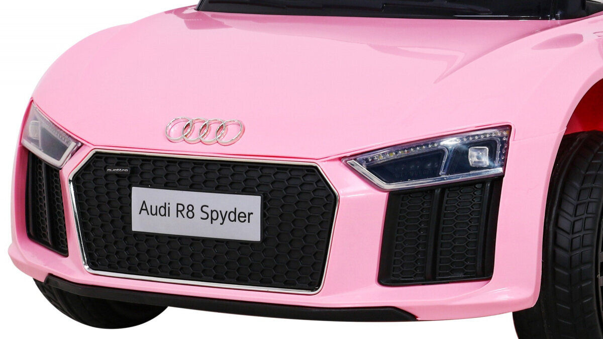 Vienvietis vaikiškas elektromobilis Audi R8, rožinis цена и информация | Elektromobiliai vaikams | pigu.lt