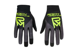 Вело перчатки Rock Machine Race, черный/зелёный, размер XL цена и информация | Велосипедные перчатки | pigu.lt