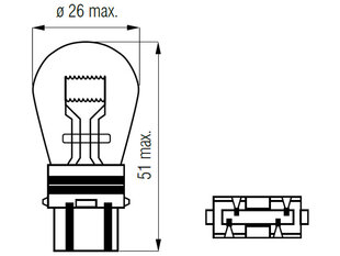 Lemputė S25q, 32/2CP, P27/7W kaina ir informacija | Automobilių lemputės | pigu.lt