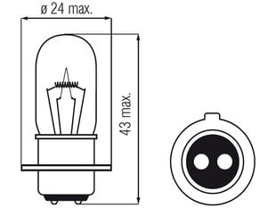 Bosma lemputė PX15d, 15/15W kaina ir informacija | Automobilių 12V el. priedai | pigu.lt