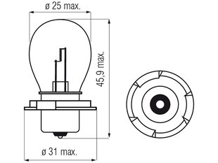 Lemputė P26s, 6V, 15W kaina ir informacija | Automobilių lemputės | pigu.lt