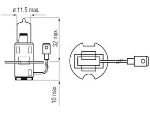 Lemputė H3, 12V, 55W, LLHD kaina ir informacija | Automobilių lemputės | pigu.lt