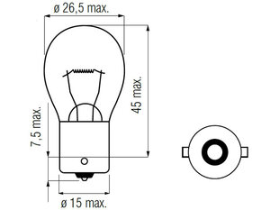 Lemputė BA15s, 21W kaina ir informacija | Automobilių lemputės | pigu.lt